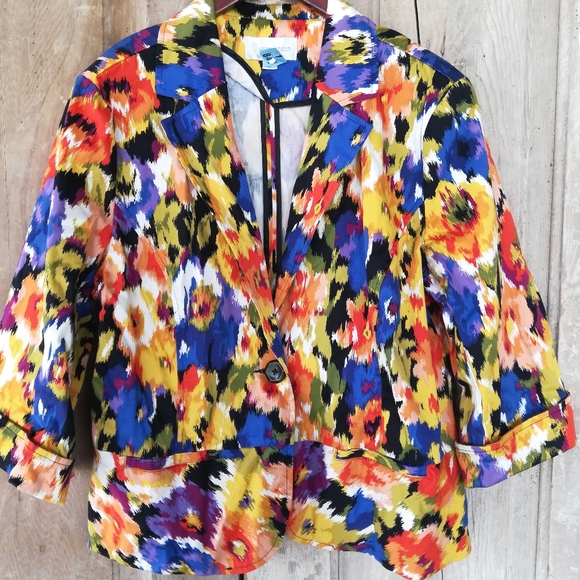 Bright Abstract Floral Blazer - Picture 4 of 8